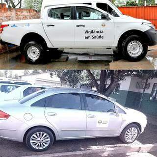 L200 Triton e o Fiat Línea roubados da prefeitura e vendidos no Paraguai (Foto: Divulgação)