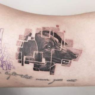 Essa &#34;doguinha&#34; marcou a vida de um cliente, que resolveu homenageá-la com uma tattoo feita por Larys (Foto: Arquivo Pessoal)