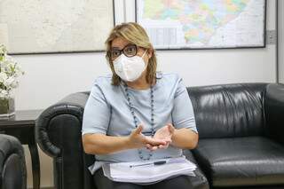 Secretária-adjunta de Saúde, Christinne Maymone, durante entrevista ao Campo Grande News na semana passad (Foto: Paulo Francis/Arquivo)