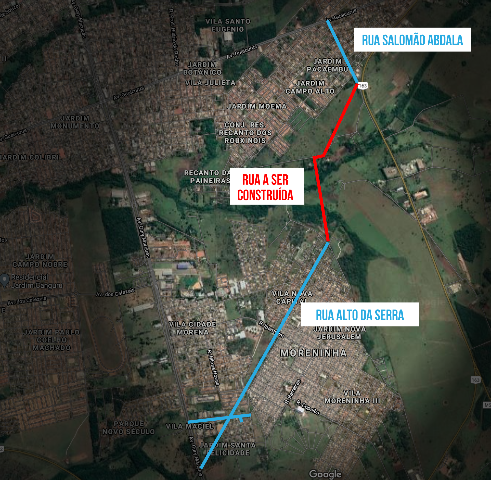 Com 3 ruas, novo acesso &agrave;s Moreninhas deve ficar pronto em 2022