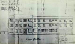 Planta da construção que iniciou em 1951, Hotel Gaspar tinha só 3 andares. O quarto andar foi construído anos depois.