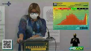 Secretária-adjunta ressaltou novo pico acentuado da covid-19 em Mato Grosso do Sul (Foto: Reprodução)