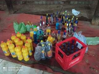Bebidas apreendidas durante fiscalização em festa (Foto: Divulgação)