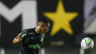 Gabriel Veron em jogo contra a equipe do Santos no fim de semana. (Foto: Cesar Greco/Palmeiras)