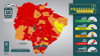Mais da metade dos munic&iacute;pios de MS est&atilde;o em alto risco para covid