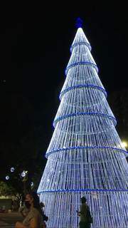 Árvore de Natal fica no cruzamento da Avenida Afonso Pena com a Rua 14 de Julho. (Foto: Ângela Kempfer)