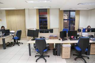 No Senac, funcionários estão em rodízio entre trabalho presencial e home office. (Foto: Paulo Francis)