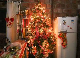 Dentro da casa, árvore de Natal não pode faltar (Foto: Paulo Francis)