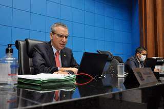 Presidente da Assembleia, Paulo Corrêa (PSDB), durante sessão (Foto: Luciana Nassar - ALMS)