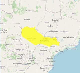 Inmet emite alerta de tempestade com ventos at&eacute; 60 km/h para 48 munic&iacute;pios de MS