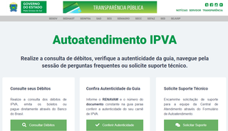 Canal de autoatendimento possibilita emissão de 2ª via do IPVA online. (Foto: Reprodução)
