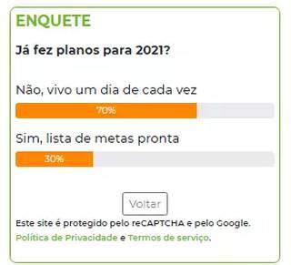 Resultado: 70% dos internautas n&atilde;o fizeram planos para 2021 