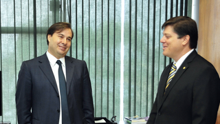 O atual presidente da Câmara, Rodrigo Maia (DEM-RJ), e o deputado federal Baleia Rossi (MDB-SP) (Foto: Alex Ferreira/Câmara dos Deputados)