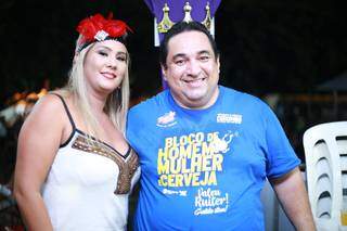 Marcelo Iunes e a mulher, Amanda, no Carnaval de 2018 (Foto: Reprodução)