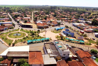 Município de Brasilândia, cidade com pouco mais de 12 mil habistantes, visto do alto (Foto: reprodução)