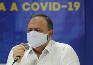 Ministro da Saúde, Eduardo Pazuello, durante coletiva de imprensa (Foto: Divulgação)