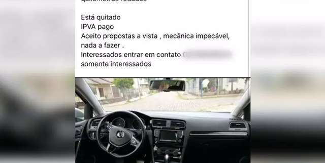 Golpista usa nome de loja de roupas para tentar vender carro por R$ 45 mil 