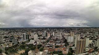 Foto aérea mostra tempo nublado na Capital (Foto: Reprodução/Clima Ao Vivo)