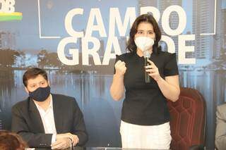 Senadora por MS, Simone, ao lado de Baleia Rossi (Foto: Ascom/Mariana Anjos)