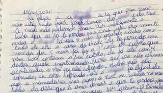 Trecho da carta da ex-cunhada a Felipe, que o perdoa pelo crime (Foto: Reprodução)