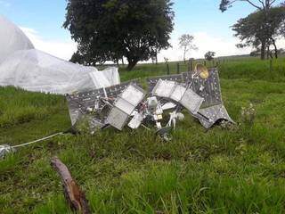 Balão de conexão cai em fazenda de Anaurilândia. (Foto: StratoCat/ReproduçãoTwitter / Arquivo)