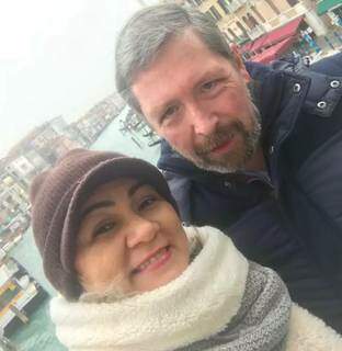 Os dois em Veneza, viagem surpresa que Martin deu de presente à Ana (Foto: Arquivo Pessoal)