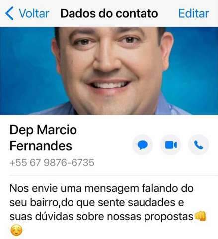 Golpistas usam foto de deputado para pedir dinheiro no Whats