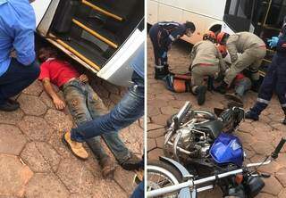 Motociclista ficou gravemente ferido. (Foto: Nova News)