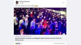 Gabriel compartilhou notícia do Campo Grande News (Foto: Reprodução)
