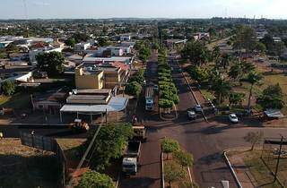 Vista aérea de Coronel Sapucaia, na fronteira com o Paraguai (Foto: Edemir Rodrigues)