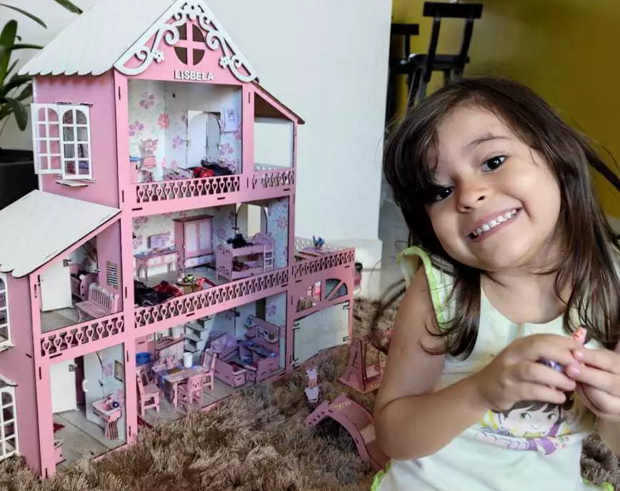 Casinha Tema Polly Pocket Mdf para brincar