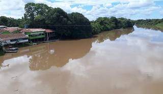 Imasul emitiu alerta para possibilidade de transbordar trecho do Rio Miranda. (Foto: Divulgação/Imasul)