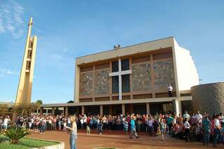Igreja matriz em Rio Brilhante, em 2013. (Foto: Rádio Coração)
