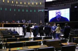 Daniel Silveira participou da sessão por meio de videoconferência. (Foto: Michel Jesus/Câmara dos Deputados)