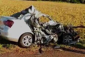 Batida violenta entre carro e caminh&atilde;o deixa homem ferido na MS-162