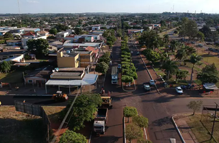 Vista aérea de Coronel Sapucaia, na fronteira com o Paraguai (Foto: Edemir Rodrigues)