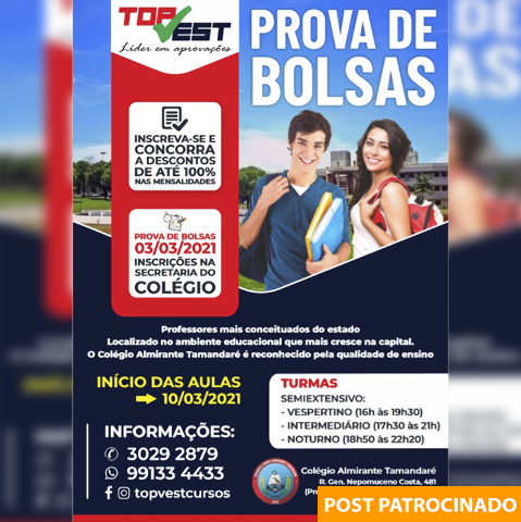 Referência em cursinho, TOPVEST faz prova de bolsa