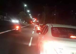 Motoristas descendo a Afonso Pena. (Foto: Direto das Ruas)
