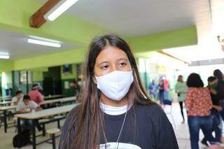 A estudante Thais de Freitas Ramos também quer ter aulas presenciais, (Foto: Paulo Francis)