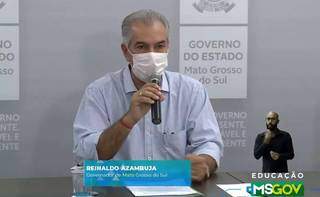 Transmissão ao vivo com governador Reinaldo Azambuja está prevista para esta terça-feira. (Foto: Reprodução/Governo do Estado)