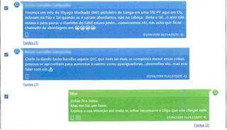 Policial (mensagens em azul) conta a Obara sobre abordagem de Flávio Georges, filho de Fahd Jamil. (Foto: Reprodução)