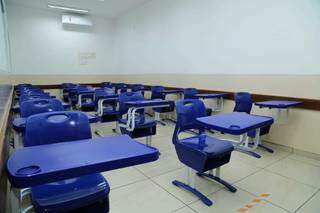 Salas confortáveis para aulas presenciais e com todos os protocolos de biossegurança (Foto: Divulgação).