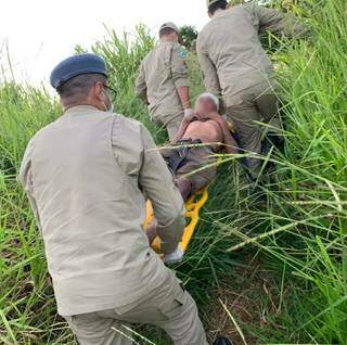 Homem foi encontrado em matagal, em área de difícil acesso (Foto/Divulgação/PCMS)