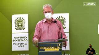 Secretário estadual de saúde, Geraldo Resende, durante transmissão na manhã de hoje (Foto: Reprodução/Facebook)