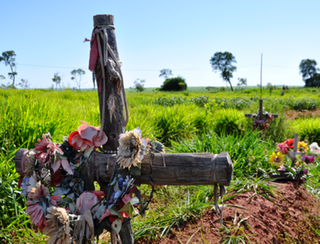 Cemitério indígena em área de confronto na região de Dourados (Foto: Divulgação)