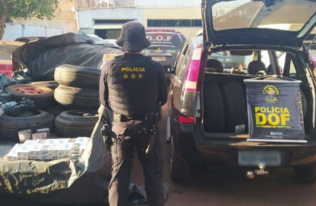 DOF apreende dois ve&iacute;culos com pneus e outros produtos avaliados em R$ 73 mil 