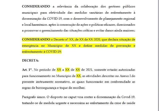 Rascunho de decreto prop&otilde;e novo toque de recolher e antecipa&ccedil;&atilde;o de feriados