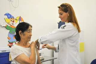 Vacinação contra influenza foi realizada na Clínica Escola Integrada, na UFMS, em Campo Grande (Foto: Divulgação-UFMS)