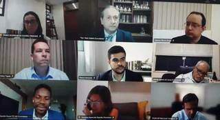 Vídeoconferência organizada pelo Comitê do Judiciário para acompanhar a situação da pandemia. (Foto: Reprodução de vídeo)