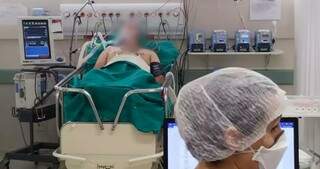 Paciente de covid-19 recebe atendimento no Hospital Regional de Mato Grosso do Sul (Foto: Ascom/HRMS)